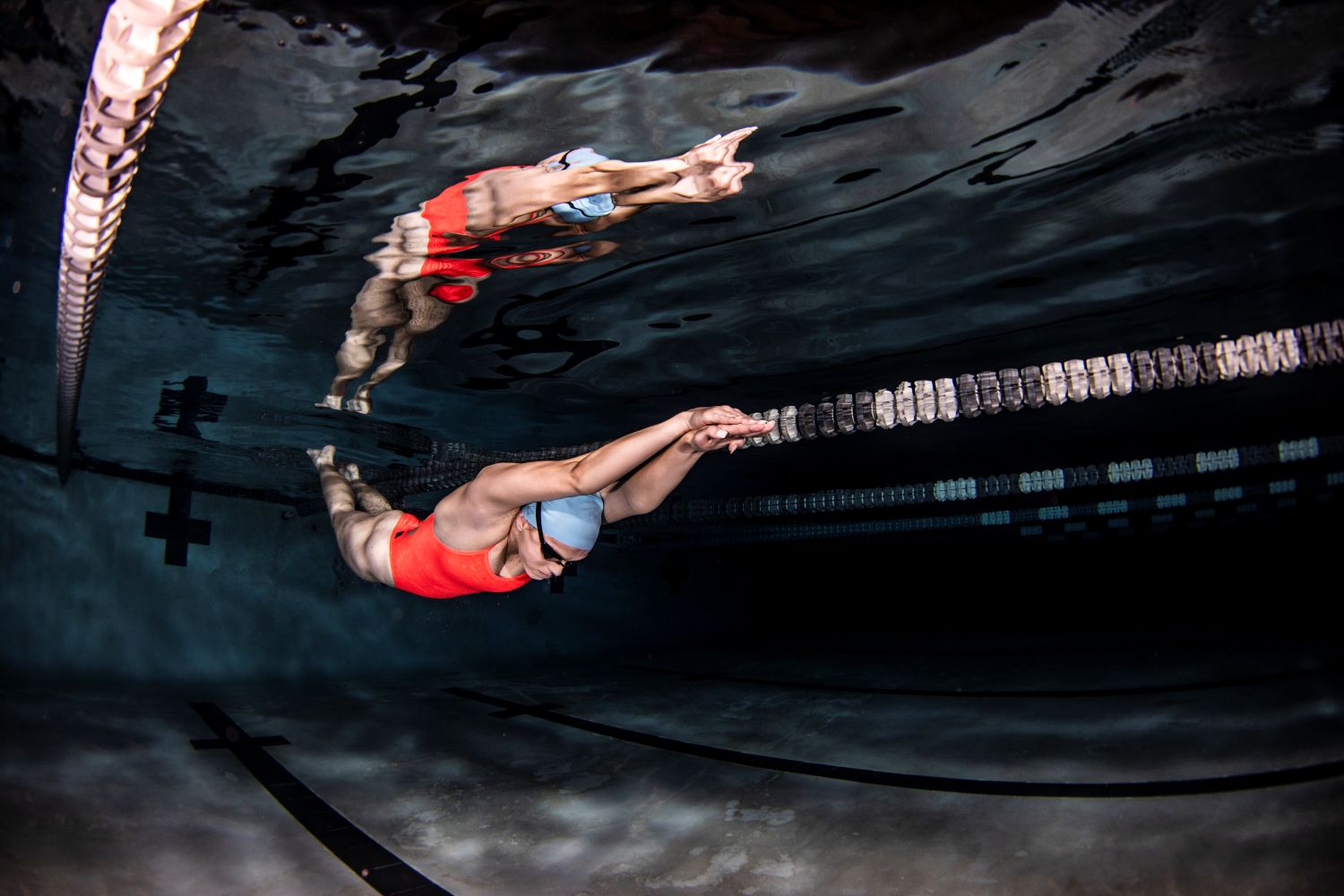 woman swimming in pool